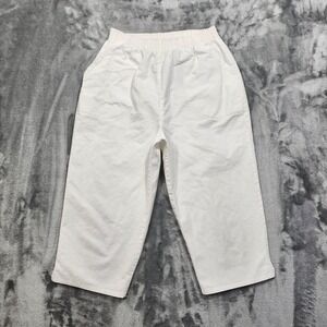 Vintage‎ Separate Issue Pants Womens S White Pull On Wide Leg Crop Capri Casual